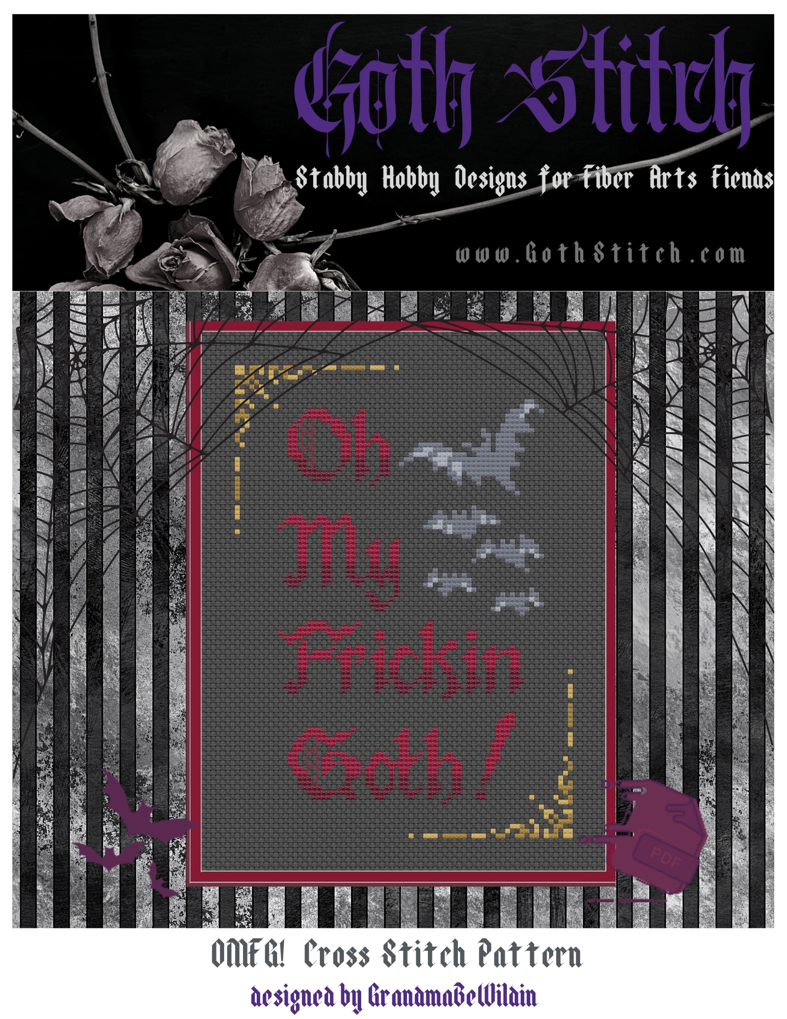 OMFG Oh My Frickin Goth CrossStitch