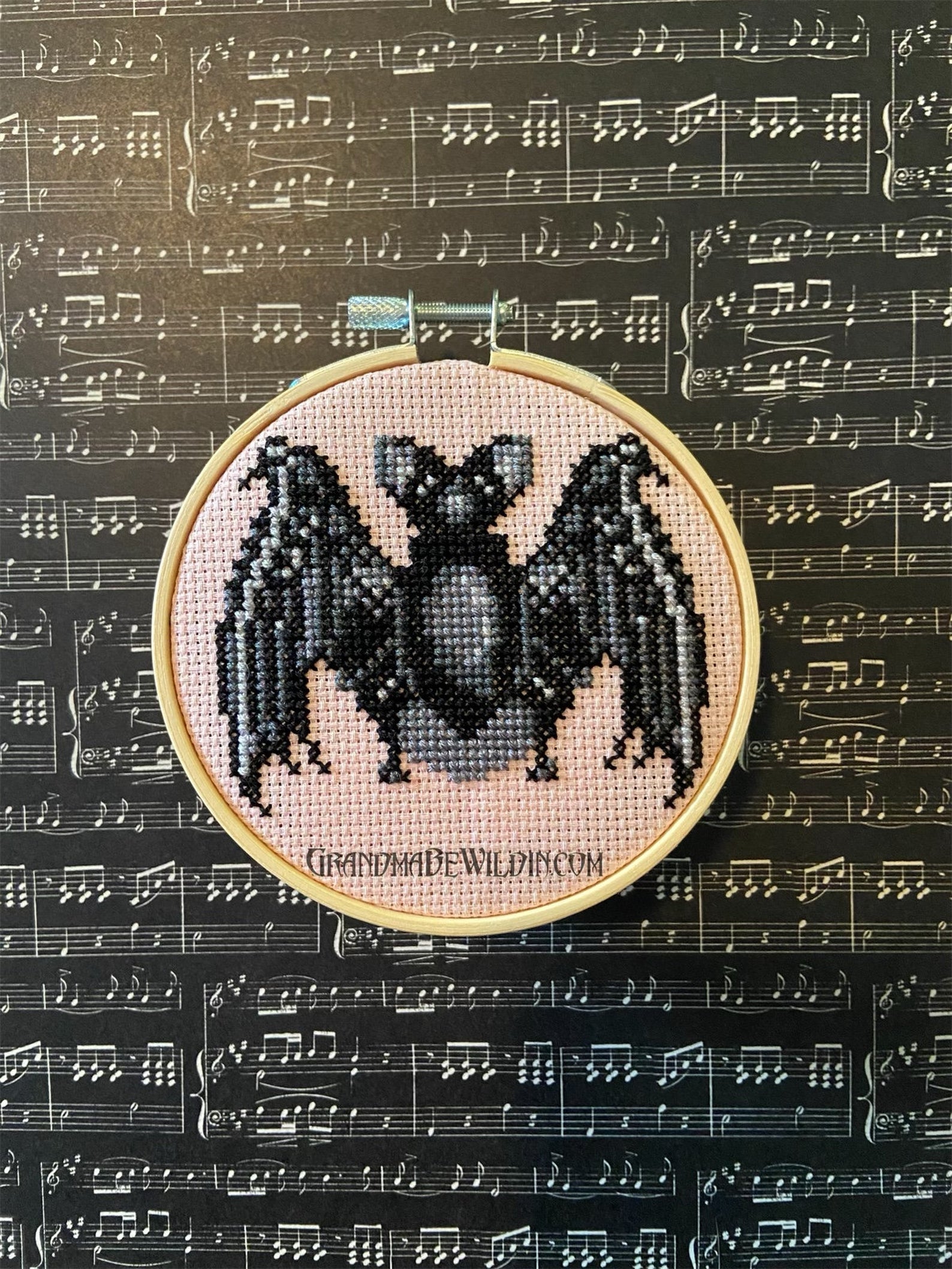 Modern Medieval Bat Cross Stitch Pattern