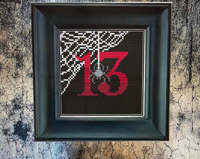 Spider Web Lucky 13 Cross Stitch Pattern